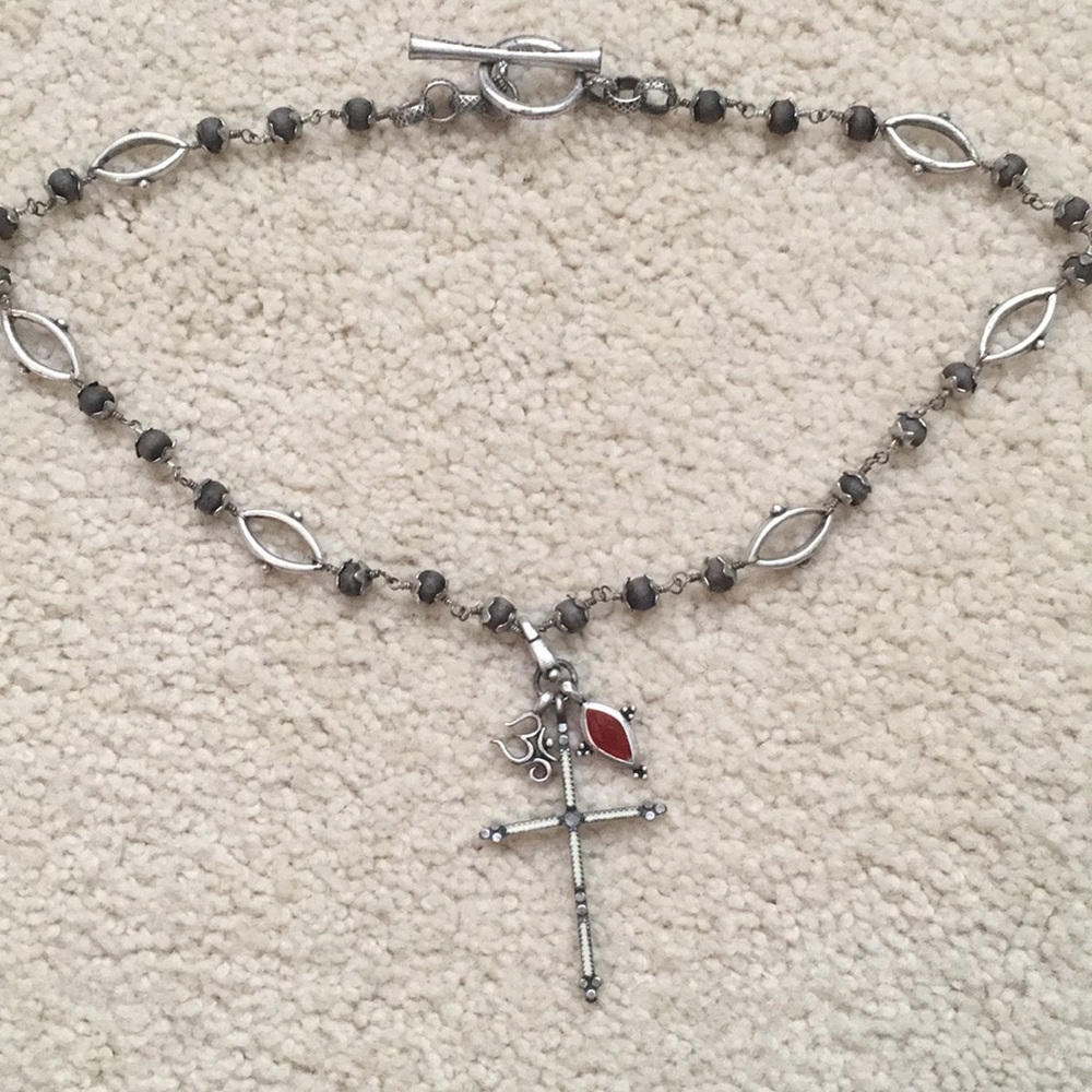 Lucky Brand beaded cross necklace